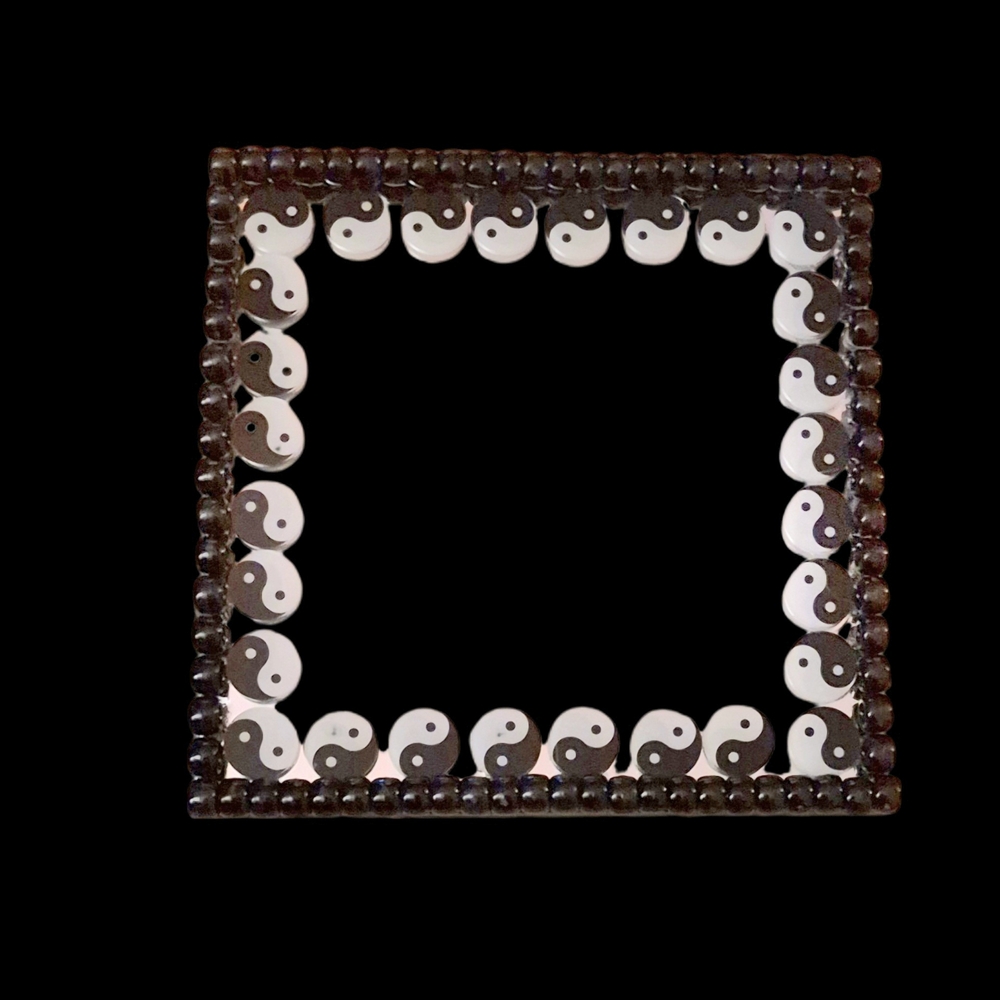 BLACK SQUARE YIN YANG MIRROR